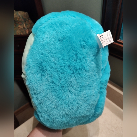 NWT Squishmallow 12" Ludwig Blue Plush Frog Pillow With Mint Green Belly - Picture 6 of 9